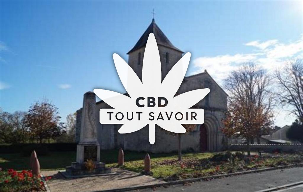 Village à Amberac avec feuille Cannabis CBD