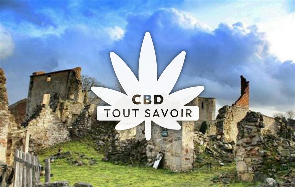 Village à Oradour avec feuille Cannabis CBD