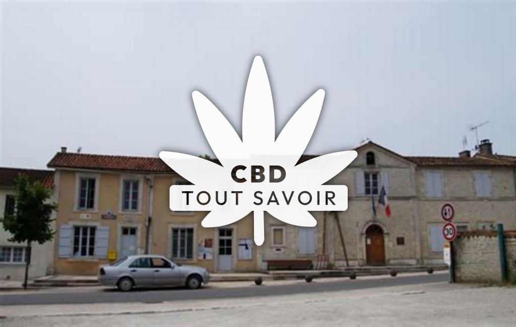 Village à Saint-Fraigne avec feuille Cannabis CBD