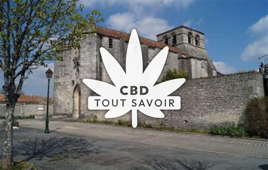 Village à Echallat avec feuille Cannabis CBD
