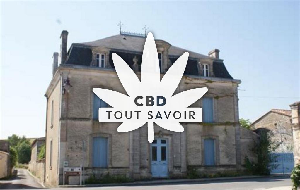 Village à Saint-Cybardeaux avec feuille Cannabis CBD