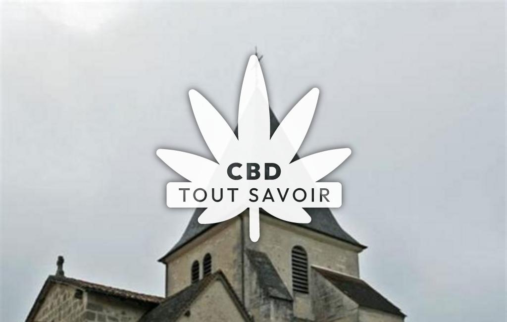Village à Bors-de-Montmoreau avec feuille Cannabis CBD