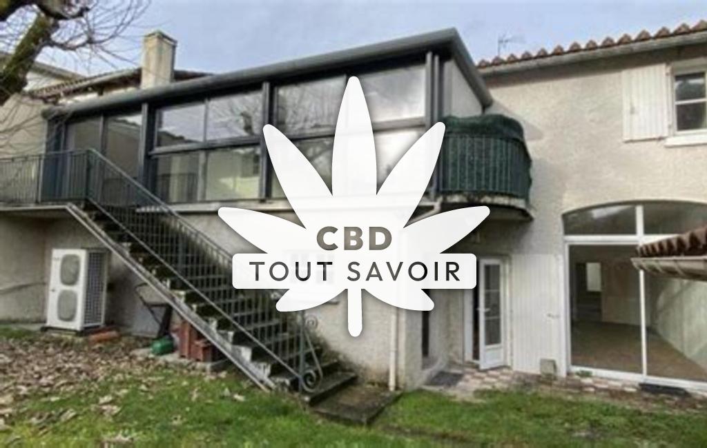 Village à Montmoreau avec feuille Cannabis CBD