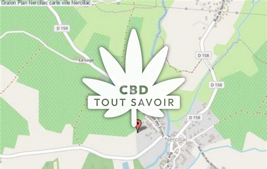 Village à Nercillac avec feuille Cannabis CBD