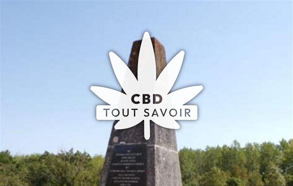 Village à Triac-Lautrait avec feuille Cannabis CBD