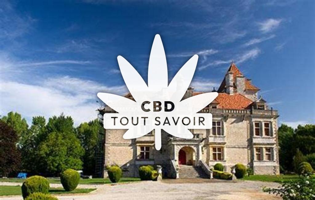 Village à Ecuras avec feuille Cannabis CBD