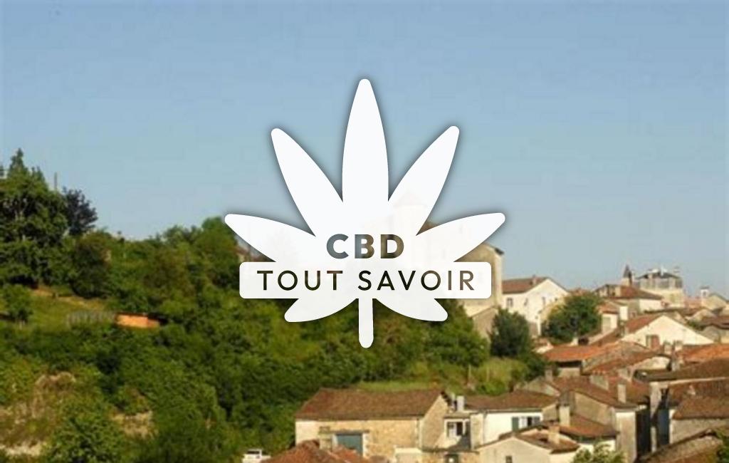 Village à Montbron avec feuille Cannabis CBD