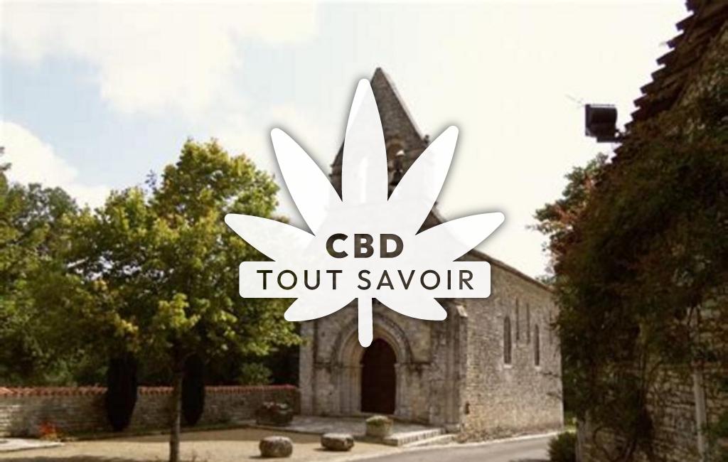 Village à Saint-Groux avec feuille Cannabis CBD