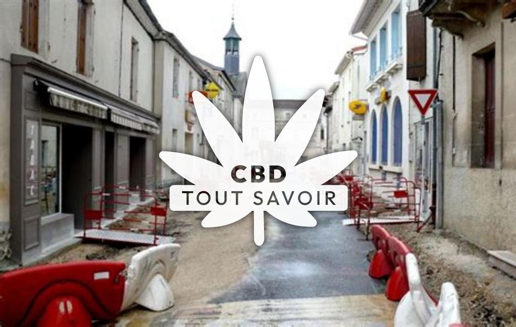 Village à Villefagnan avec feuille Cannabis CBD