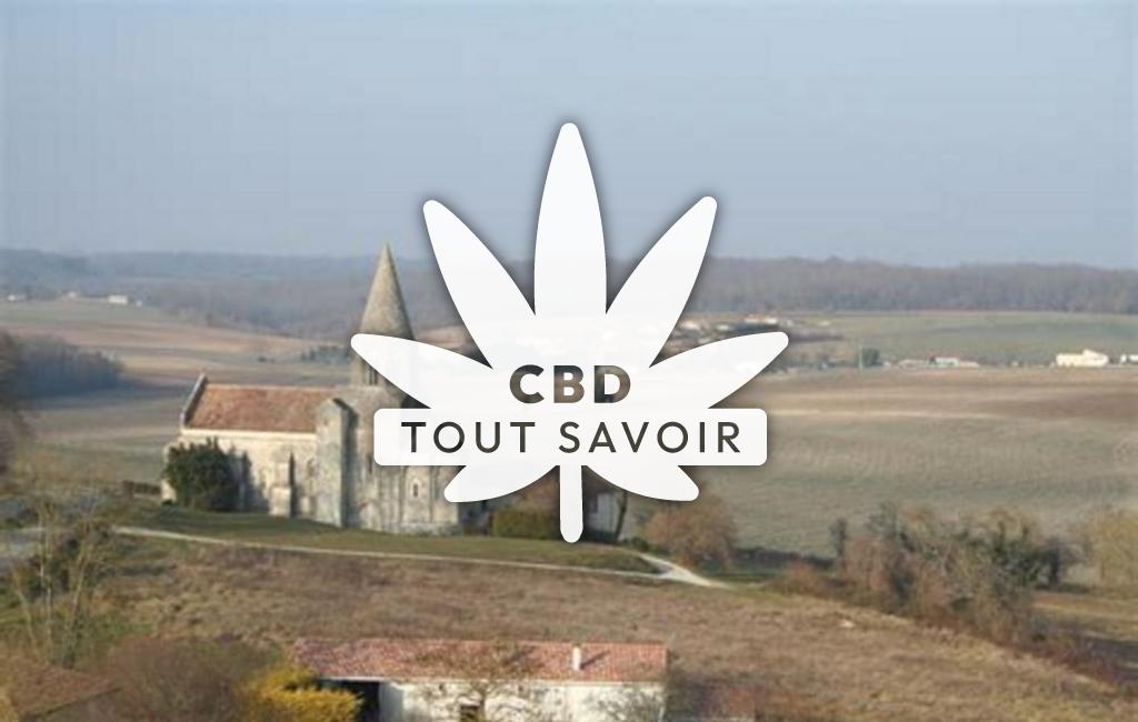 Village à Plassac-Rouffiac avec feuille Cannabis CBD