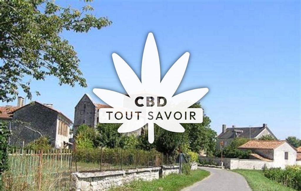 Village à Voulgezac avec feuille Cannabis CBD