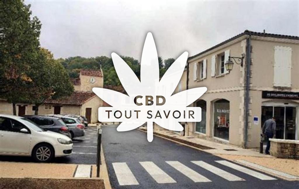 Village à Asnieres-sur-Nouere avec feuille Cannabis CBD