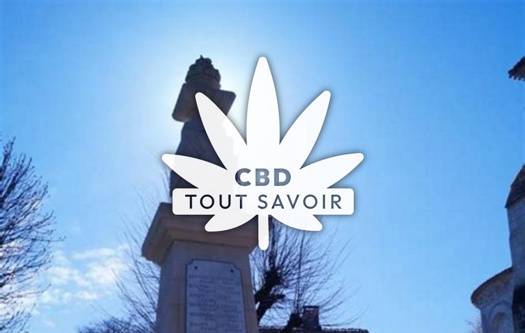 Village à Barret avec feuille Cannabis CBD