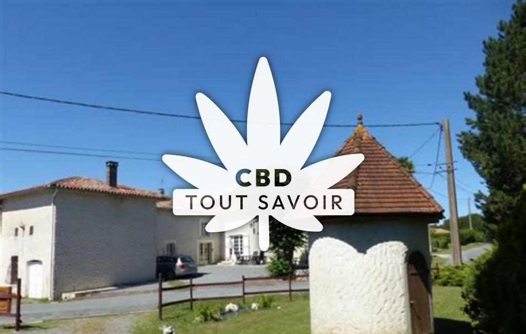 Village à Montmerac avec feuille Cannabis CBD