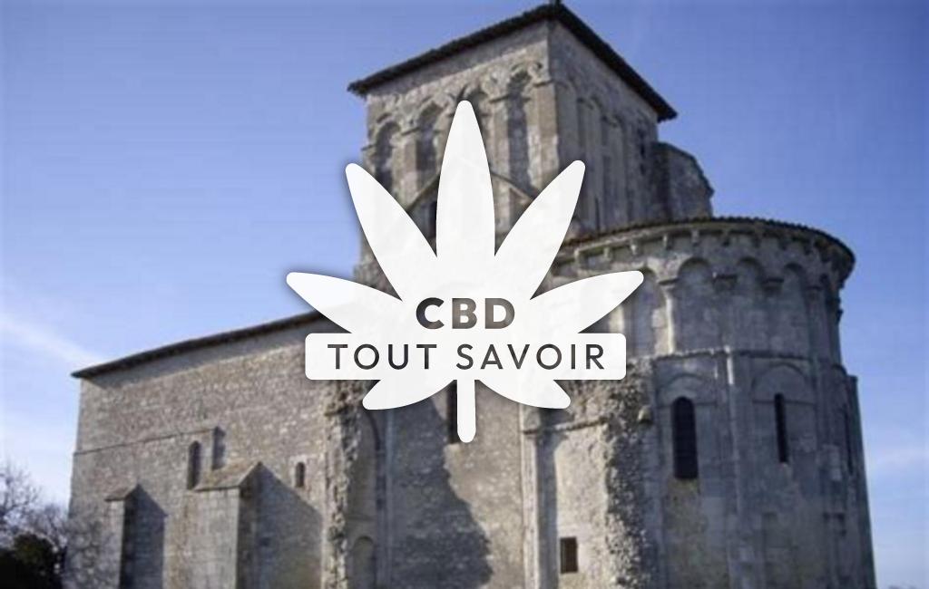 Village à Saint-Aulais-la-Chapelle avec feuille Cannabis CBD