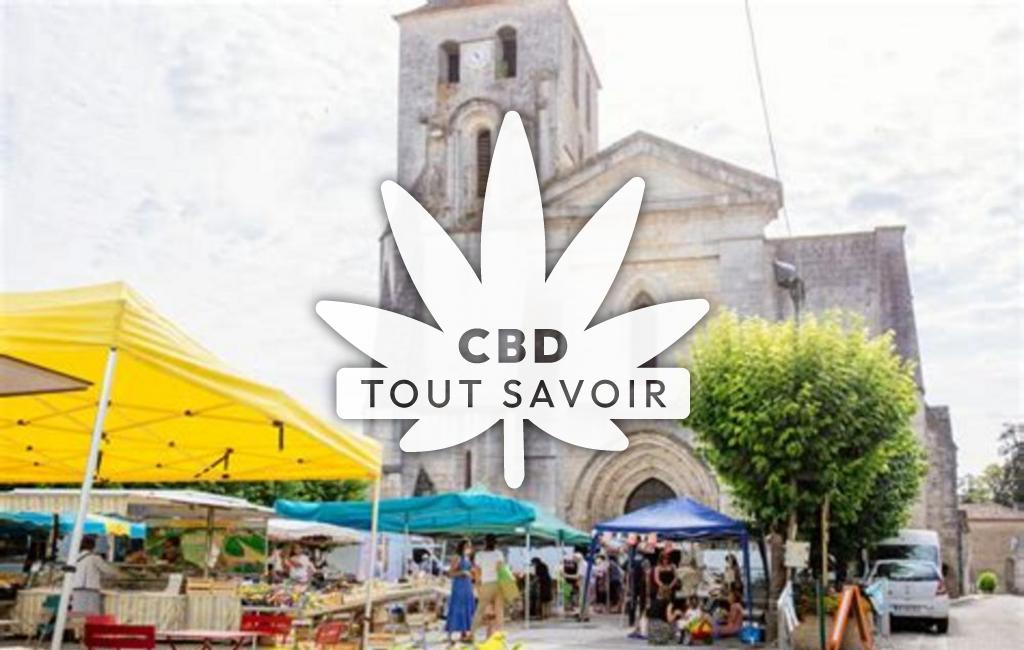 Village à Salles-de-Barbezieux avec feuille Cannabis CBD