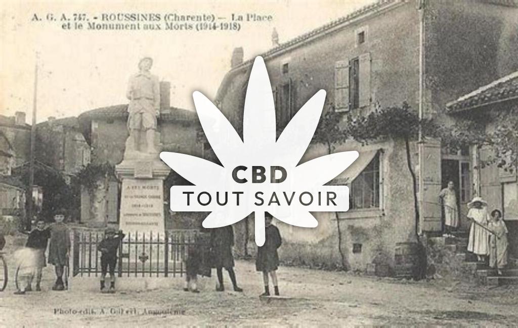 Village à Roussines avec feuille Cannabis CBD