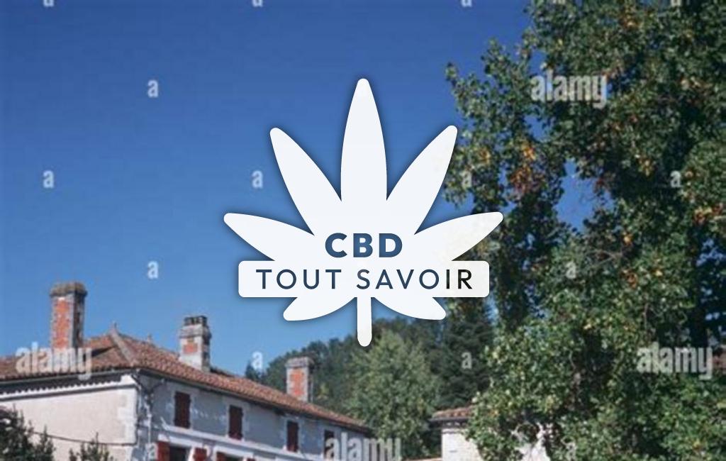Village à Vitrac-Saint-Vincent avec feuille Cannabis CBD