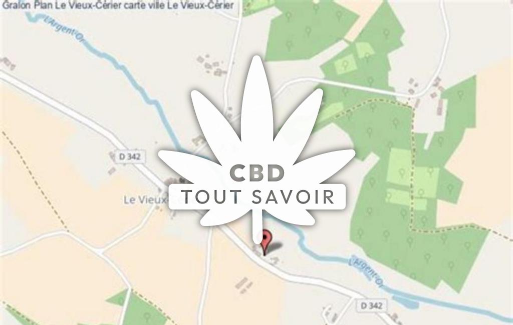 Village à Le-Vieux-Cerier avec feuille Cannabis CBD