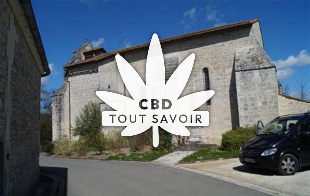 Village à Mesnac avec feuille Cannabis CBD
