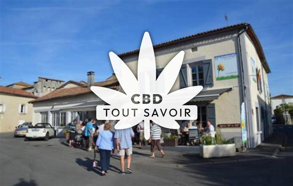 Village à Charras avec feuille Cannabis CBD
