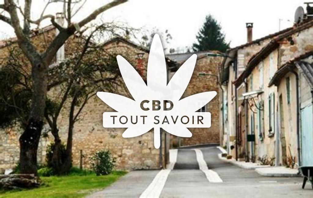 Village à Grassac avec feuille Cannabis CBD