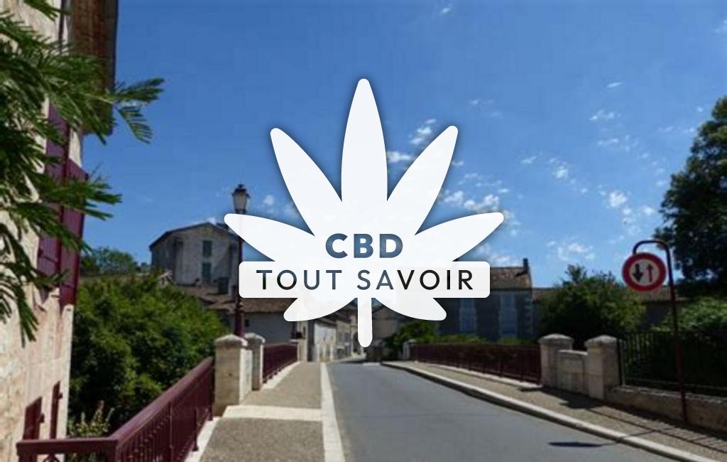 Village à Marthon avec feuille Cannabis CBD