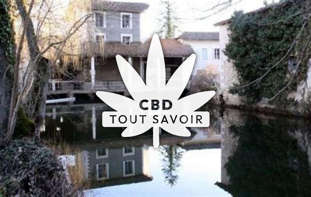 Village à Nabinaud avec feuille Cannabis CBD