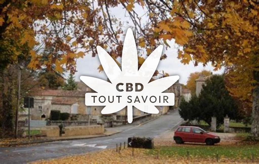 Village à Bouex avec feuille Cannabis CBD