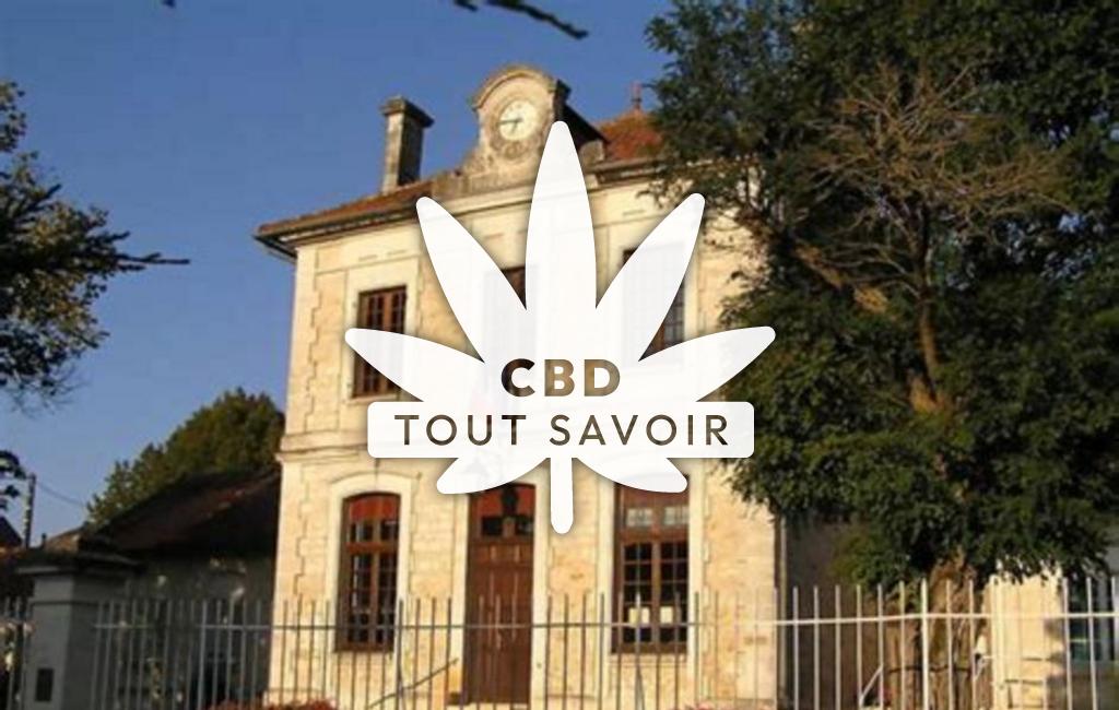 Village à Vouzan avec feuille Cannabis CBD
