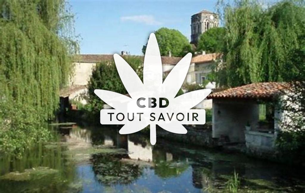 Village à Mouthiers-sur-Boeme avec feuille Cannabis CBD