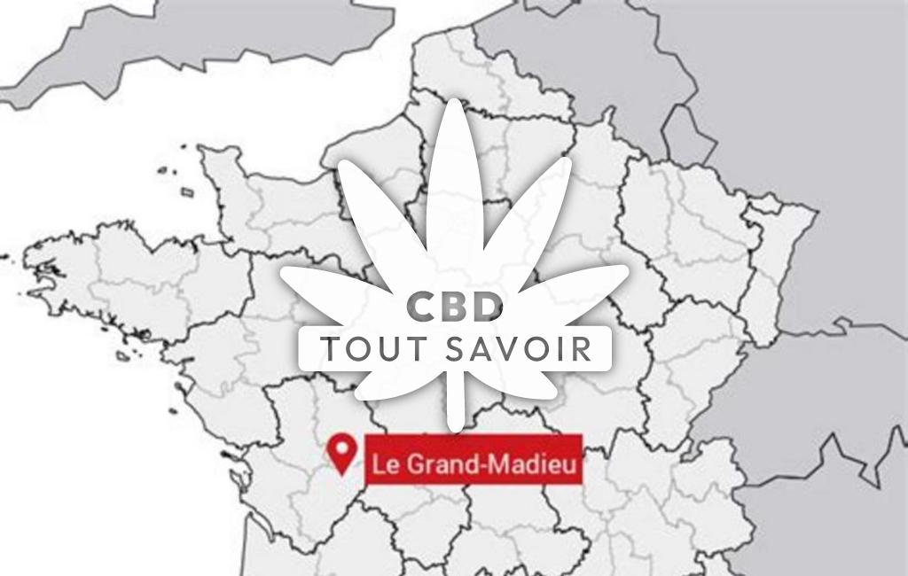 Village à Le-Grand-Madieu avec feuille Cannabis CBD