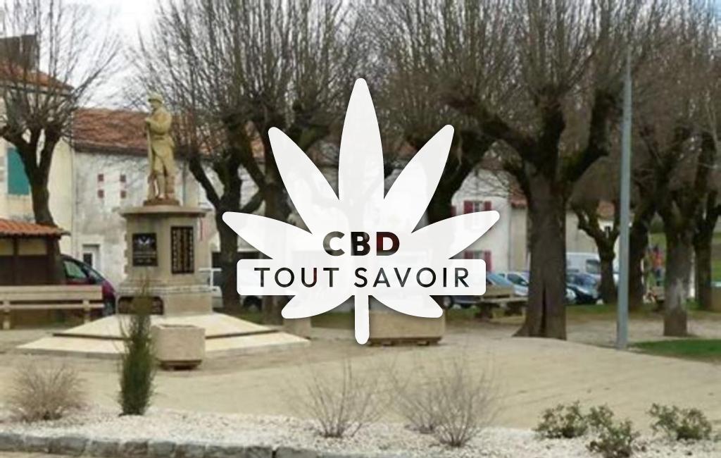 Village à Saint-Claud avec feuille Cannabis CBD