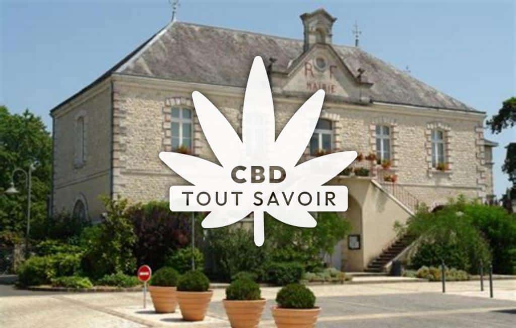 Village à Aunac-sur-Charente avec feuille Cannabis CBD
