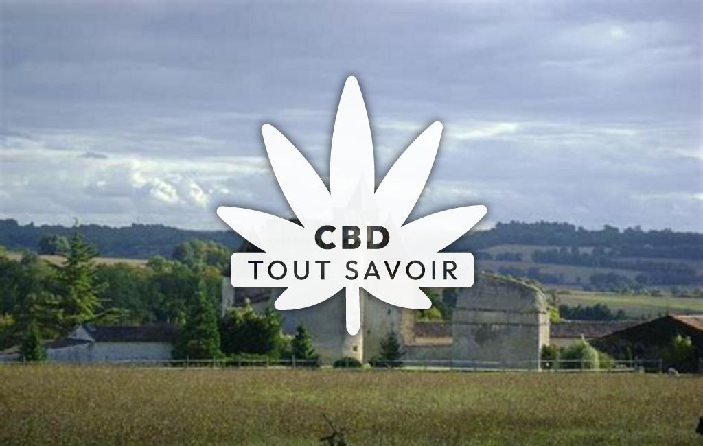 Village à Villejoubert avec feuille Cannabis CBD