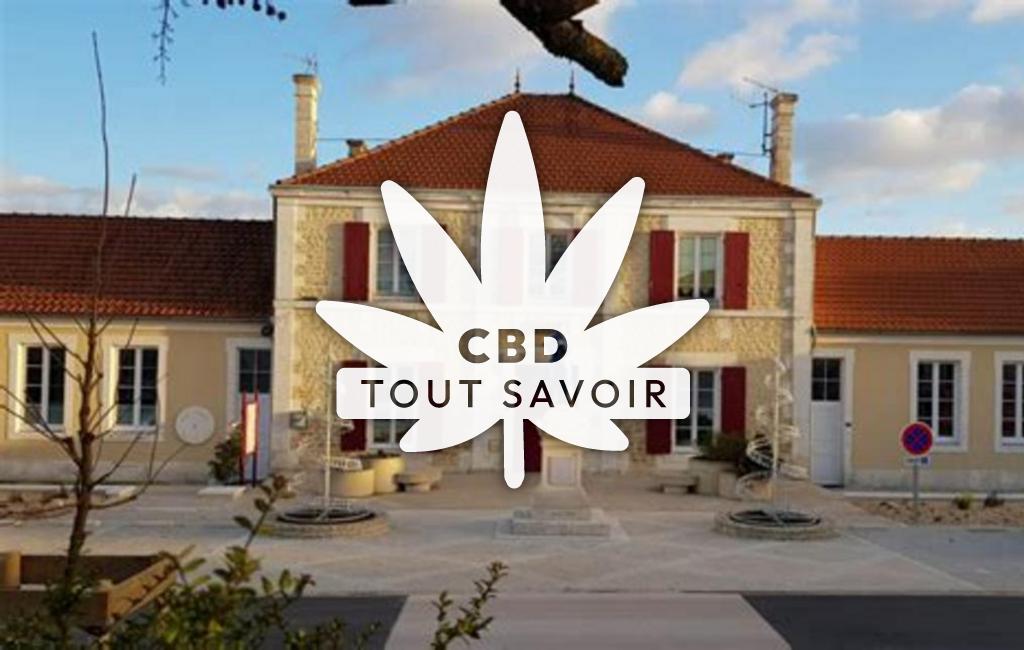 Village à Saint-Genis-D'Hiersac avec feuille Cannabis CBD