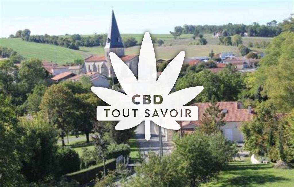 Village à Montboyer avec feuille Cannabis CBD