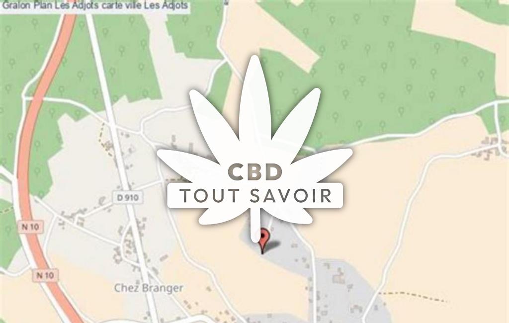 Village à Les-Adjots avec feuille Cannabis CBD