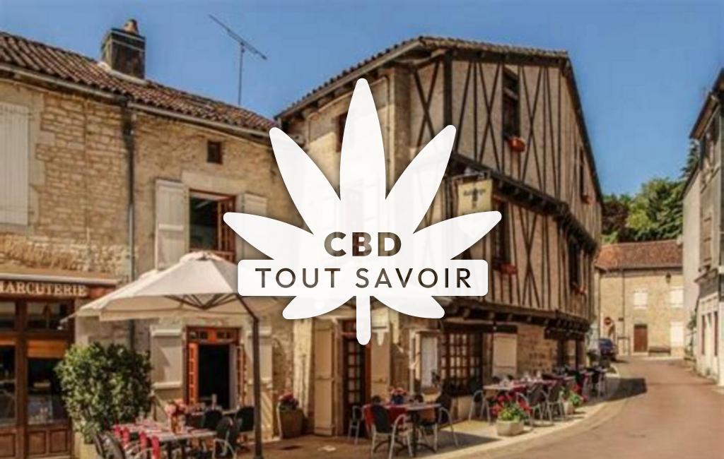 Village à Nanteuil-en-Vallee avec feuille Cannabis CBD