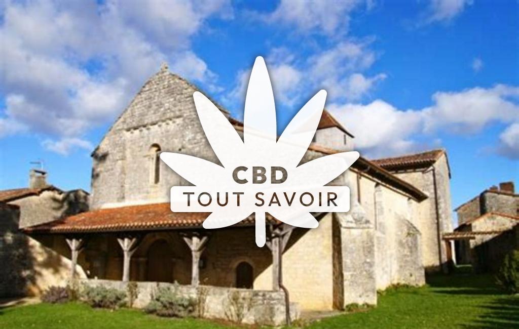 Village à Poursac avec feuille Cannabis CBD