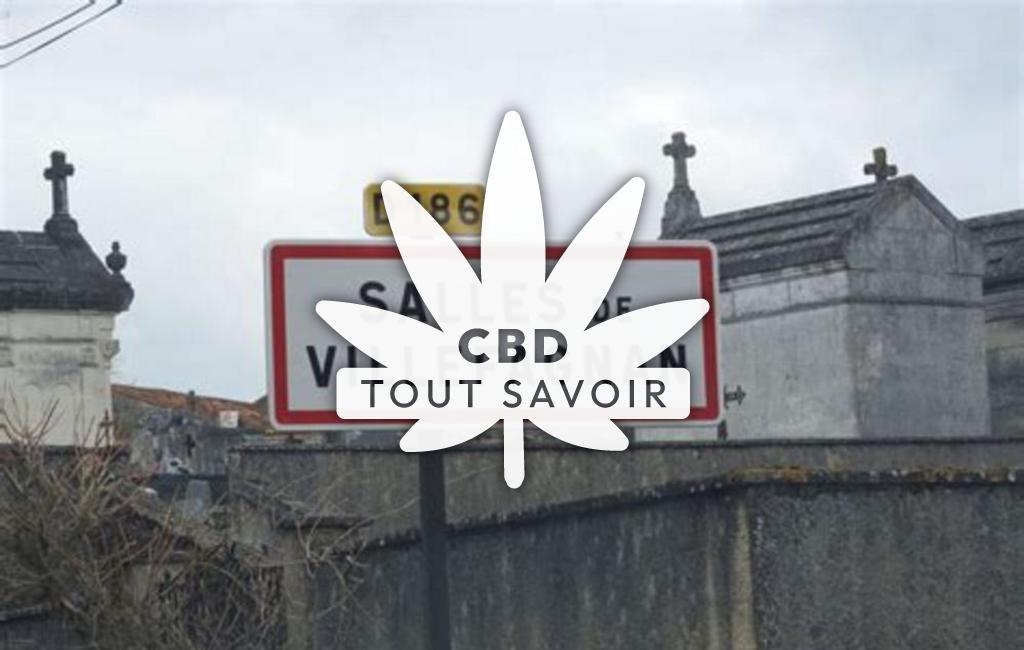 Village à Salles-de-Villefagnan avec feuille Cannabis CBD