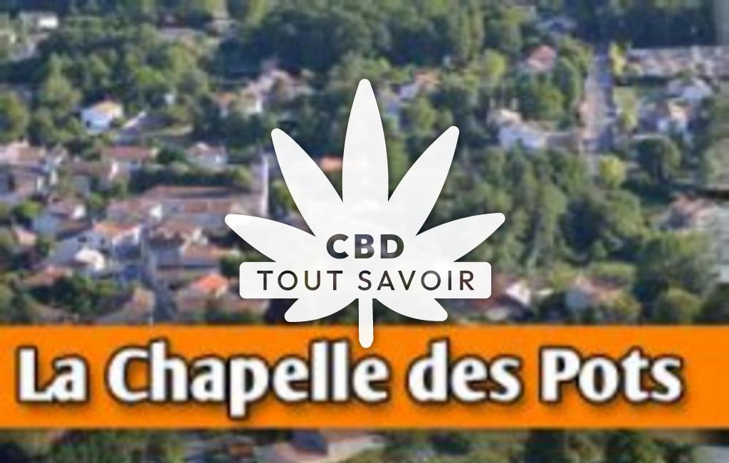 Village à La-Chapelle-des-Pots avec feuille Cannabis CBD