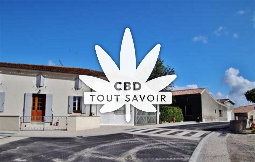 Village à Barzan avec feuille Cannabis CBD
