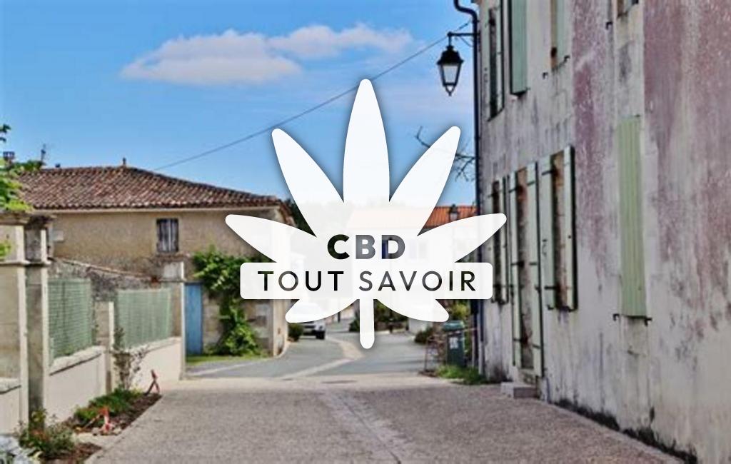 Village à Grezac avec feuille Cannabis CBD