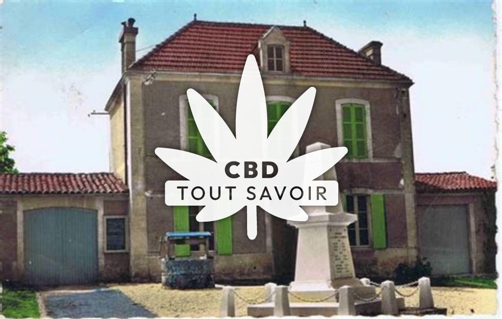 Village à Chartuzac avec feuille Cannabis CBD