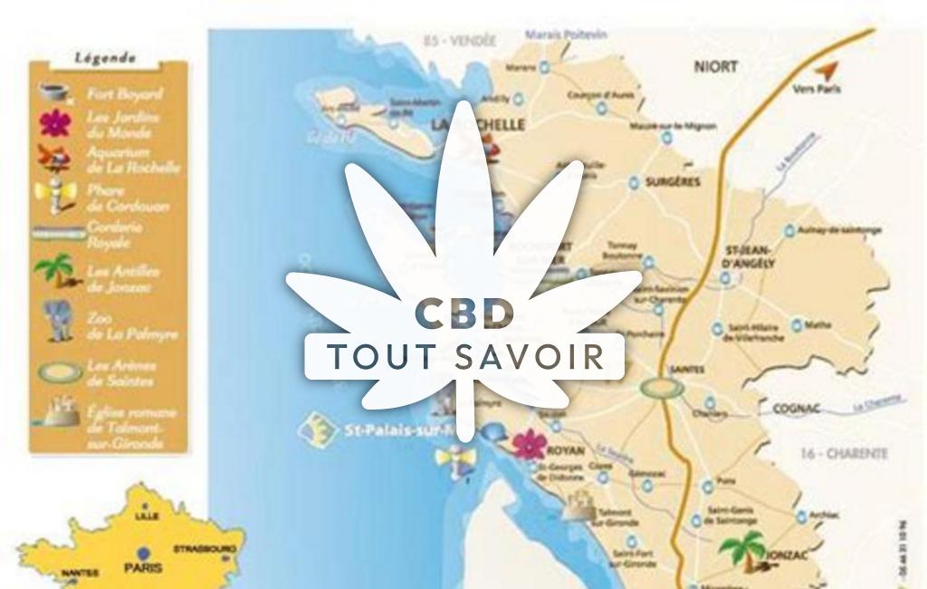 Village à Montendre avec feuille Cannabis CBD