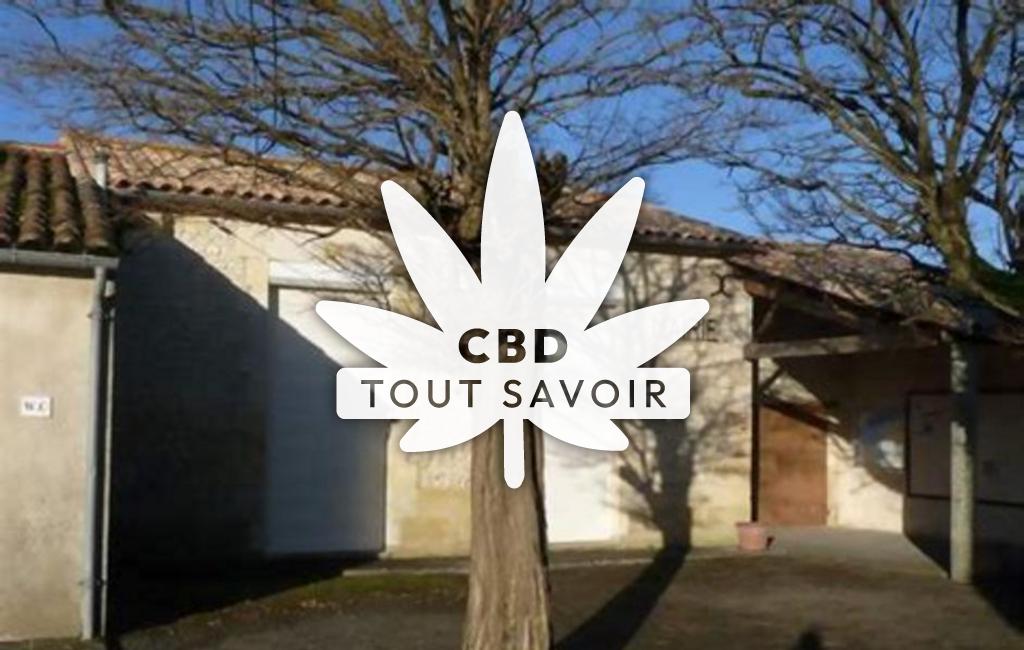 Village à Pommiers-Moulons avec feuille Cannabis CBD