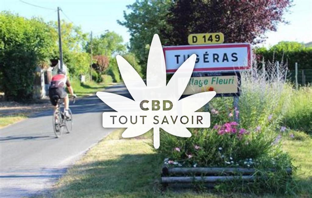 Village à Tugeras-Saint-Maurice avec feuille Cannabis CBD
