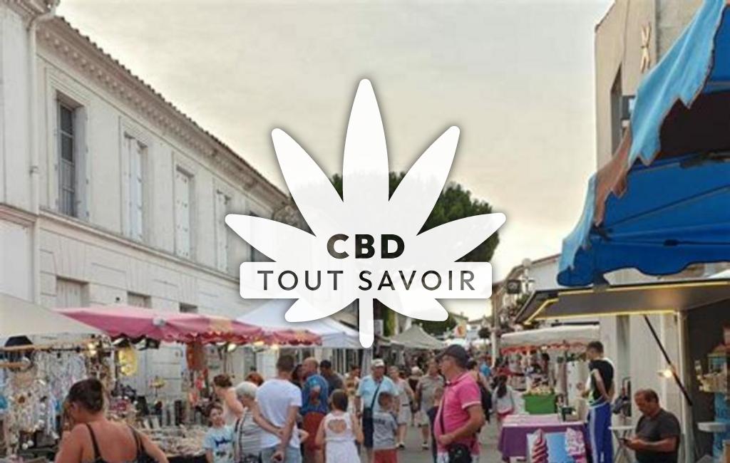 Village à Meschers-sur-Gironde avec feuille Cannabis CBD