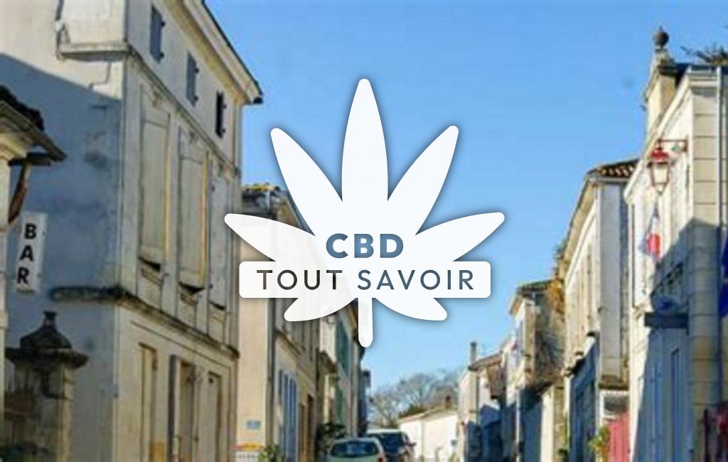 Village à Nieul-le-Virouil avec feuille Cannabis CBD